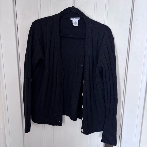 Sweet Romeo Black Ribbed Cardigan - Picture 4 of 4
